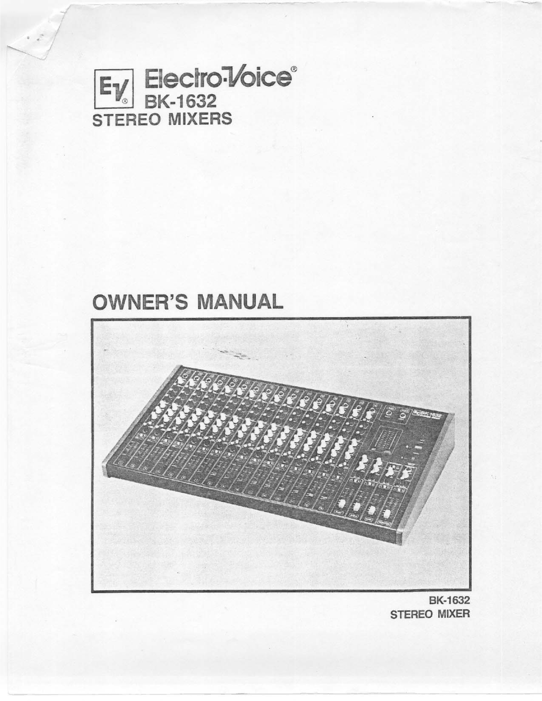 Electro-Voice BK-1632 manual 