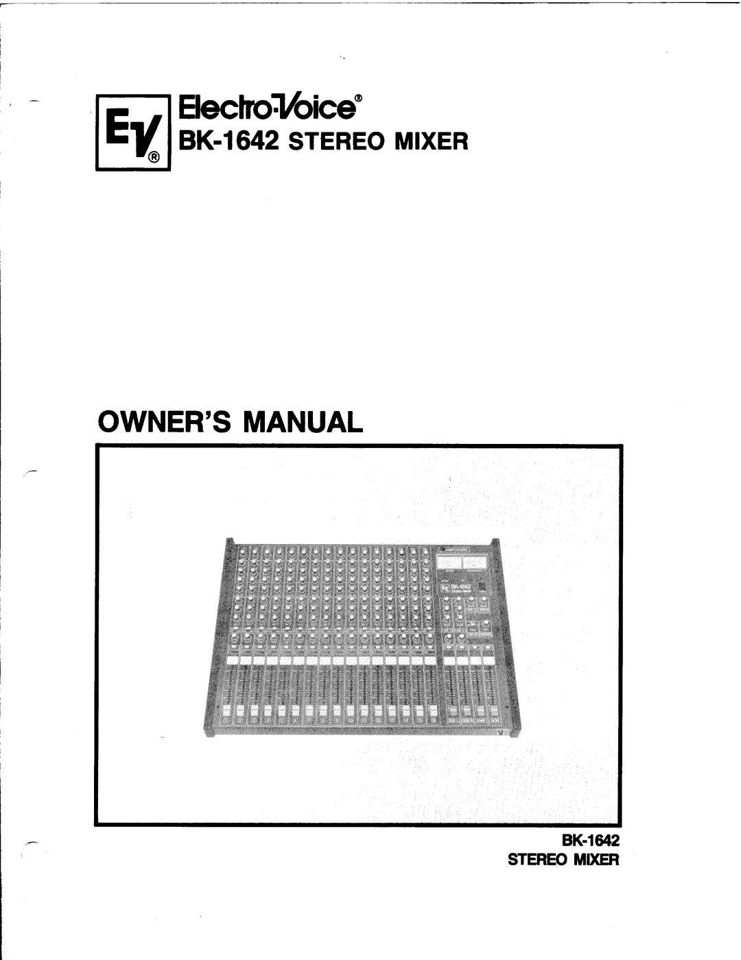 Electro-Voice BK manual 