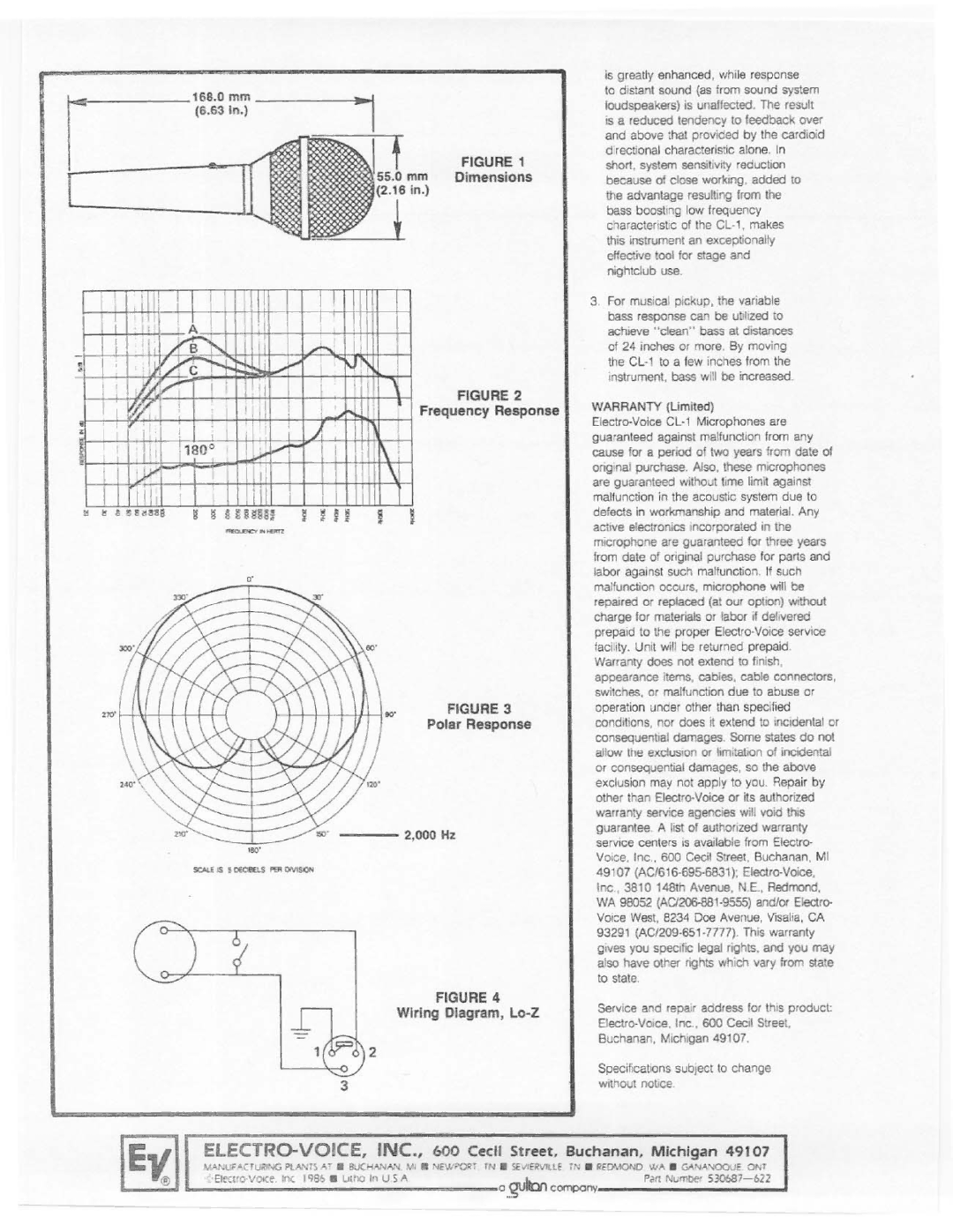 Electro-Voice CL-1 manual 