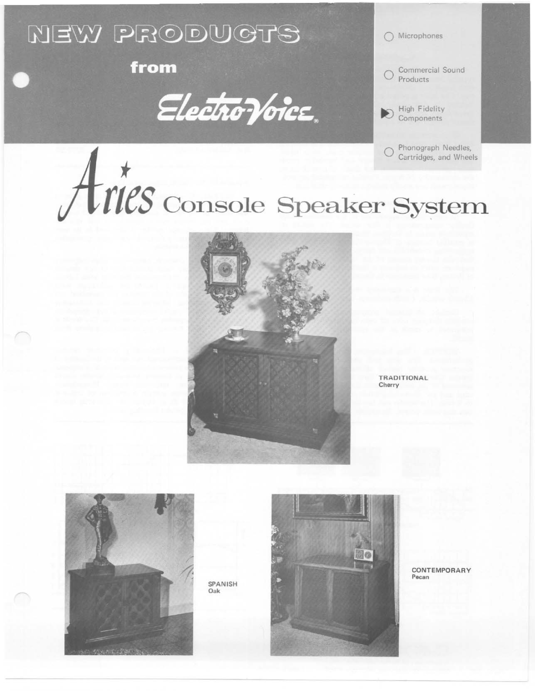 Electro-Voice Console Speaker System manual 