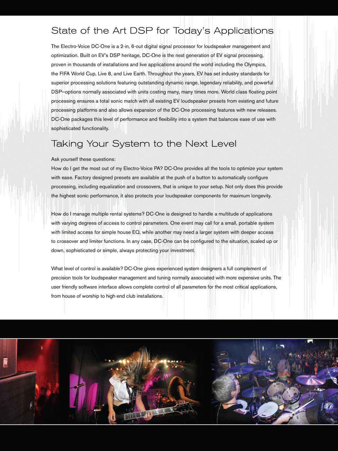 Electro-Voice DC-One manual State of the Art DSP for Today’s Applications 