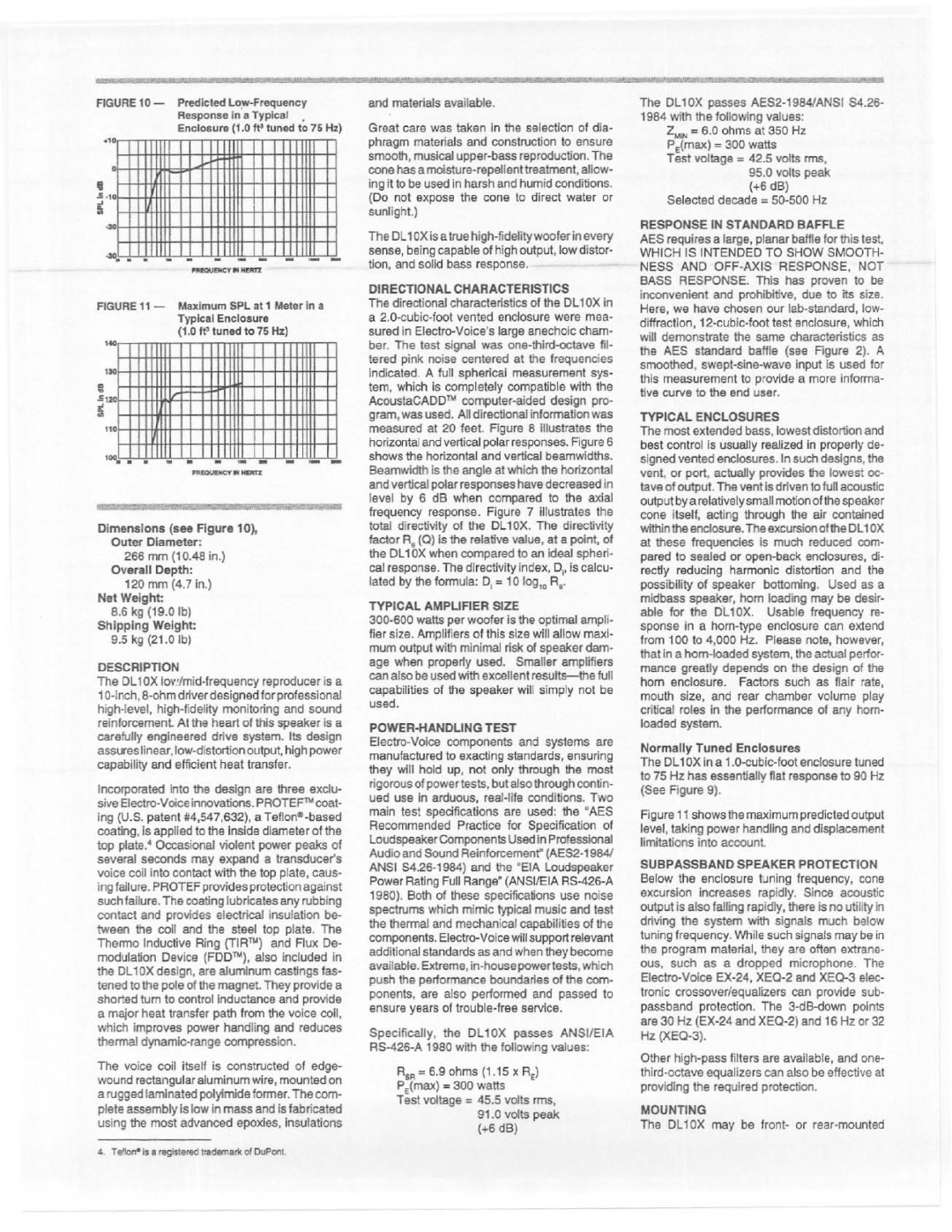 Electro-Voice DL10X manual 