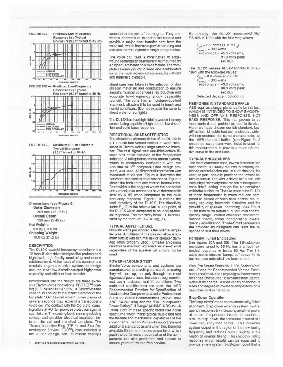 Electro-Voice DL12X manual 