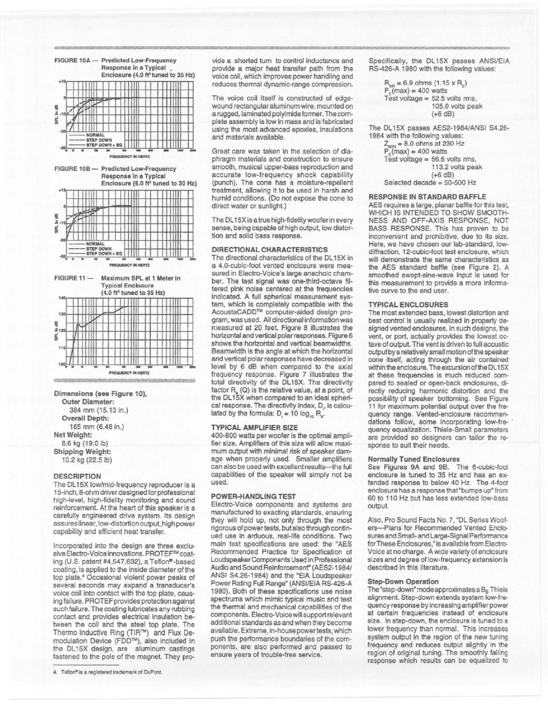 Electro-Voice DL15X manual 