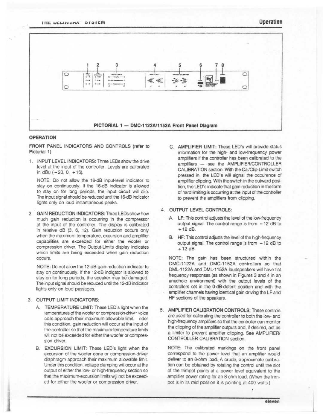 Electro-Voice DMC-1122A, DMC-1152A manual 