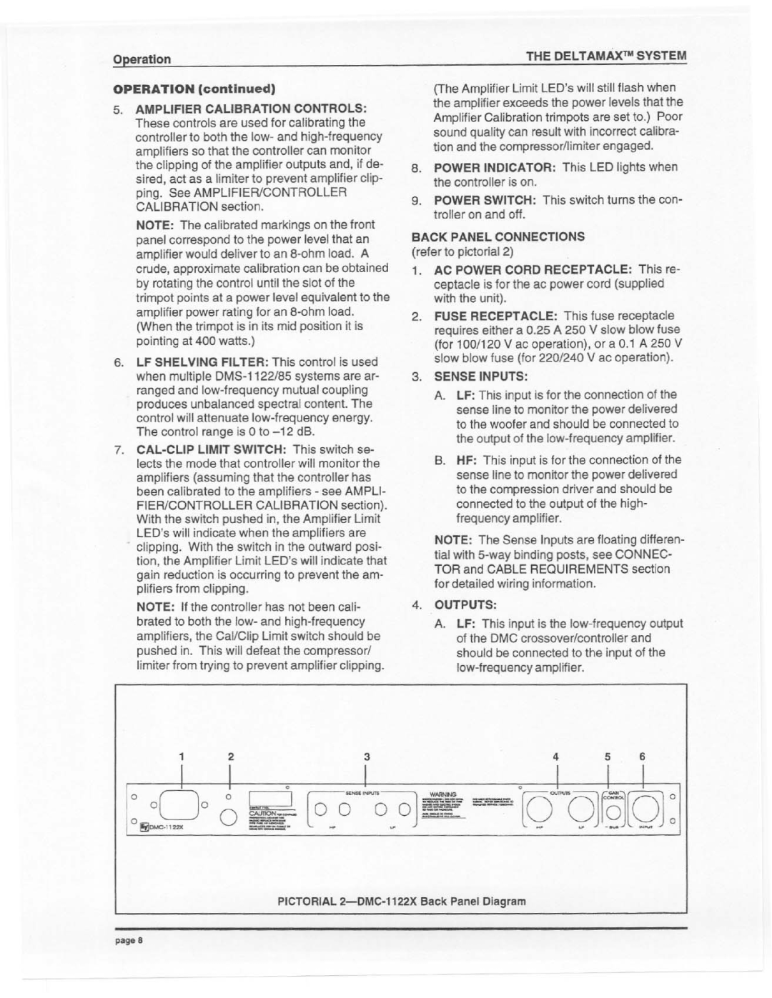 Electro-Voice DMC-1122X, DMC-85 manual 