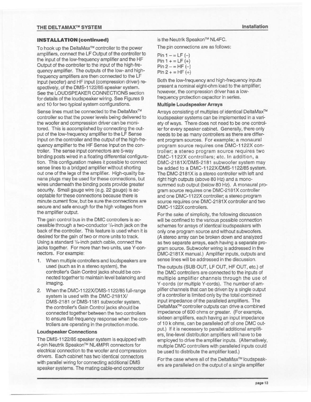 Electro-Voice DMC-85, DMC-1122X manual 
