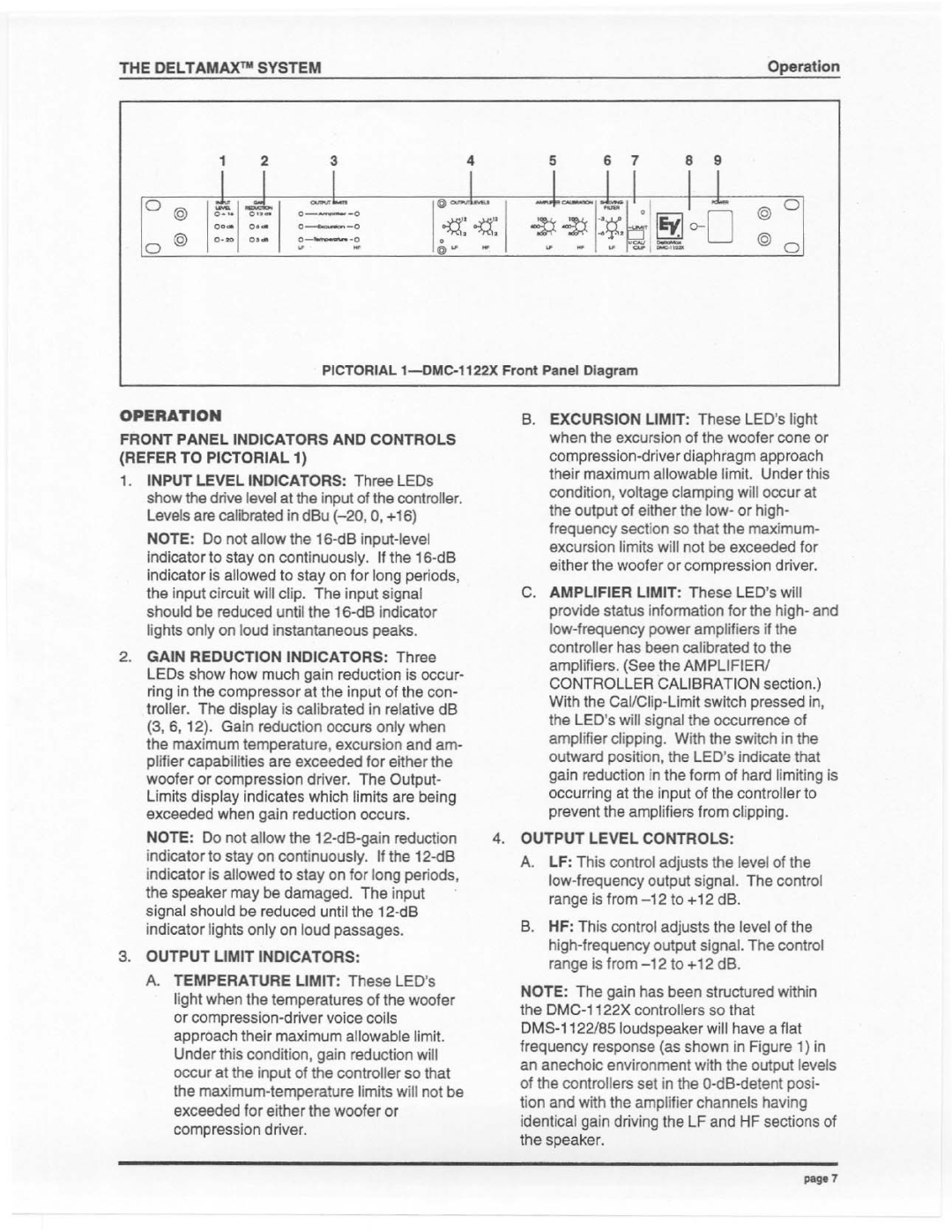 Electro-Voice DMC-85, DMC-1122X manual 