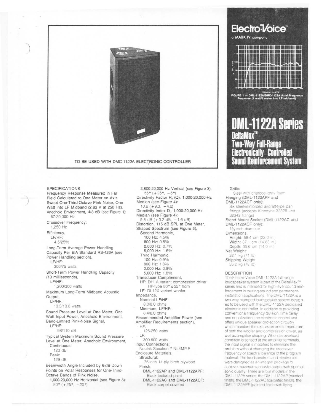 Electro-Voice DML-1122A Series manual 