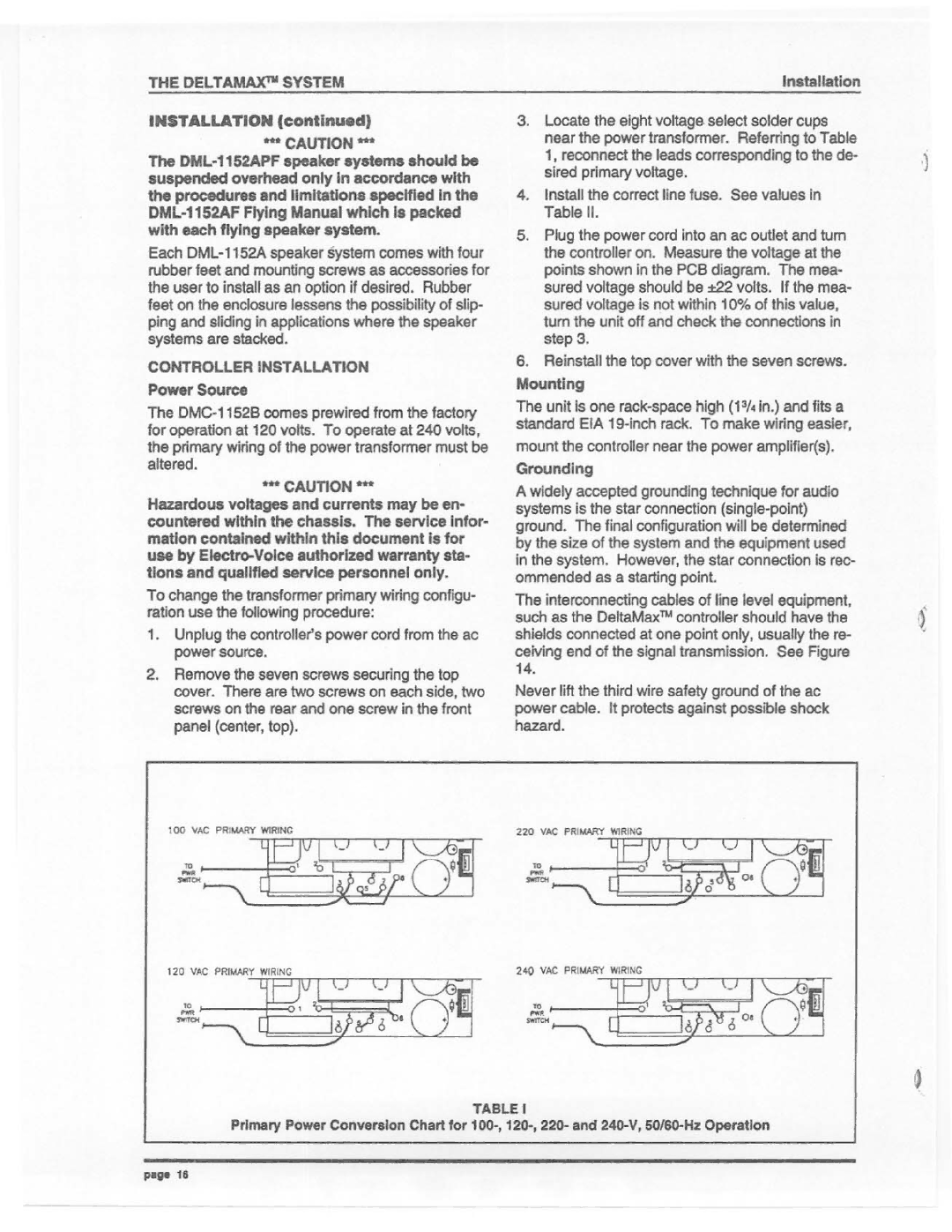 Electro-Voice DML-1152MC, DML-1152A manual 