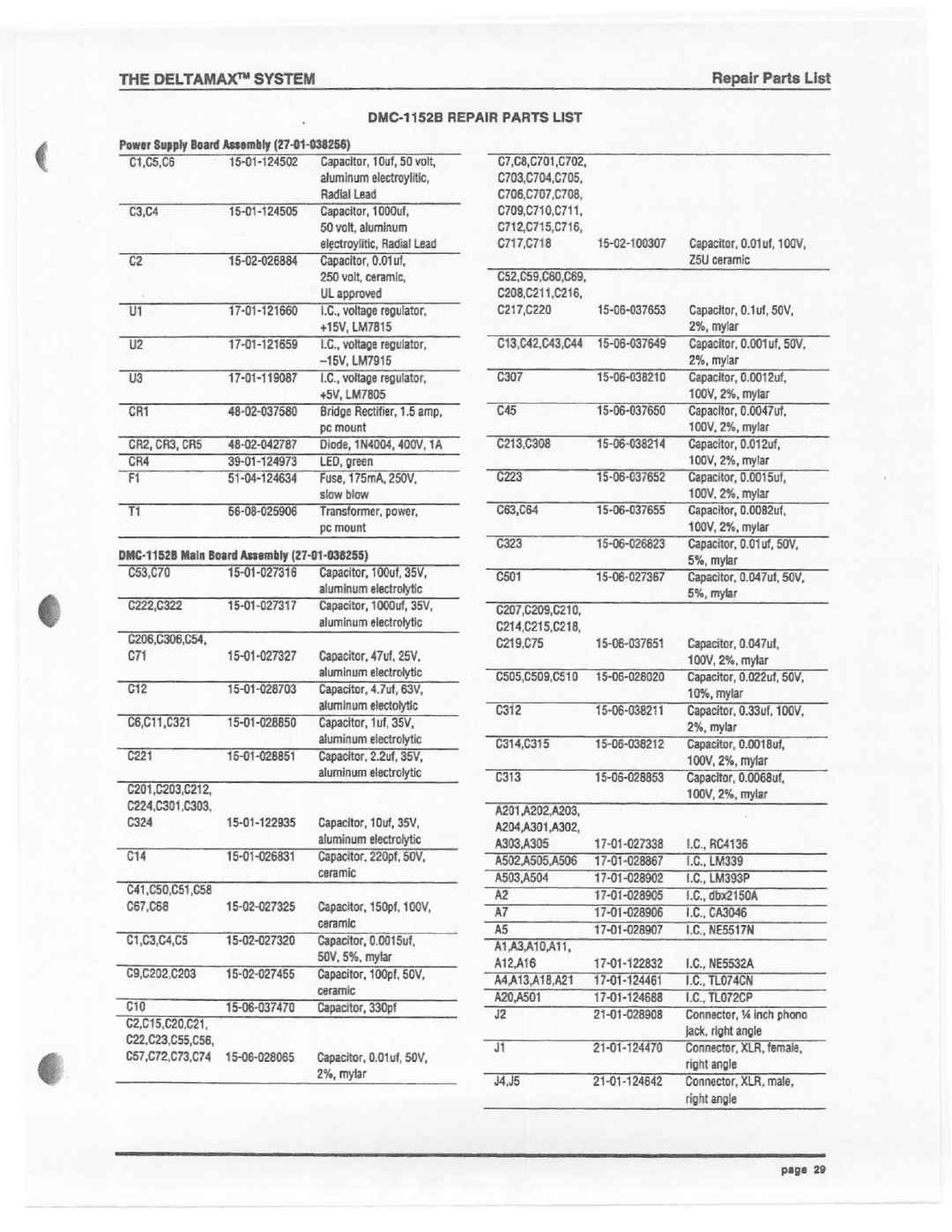 Electro-Voice DML-1152A, DML-1152MC manual 