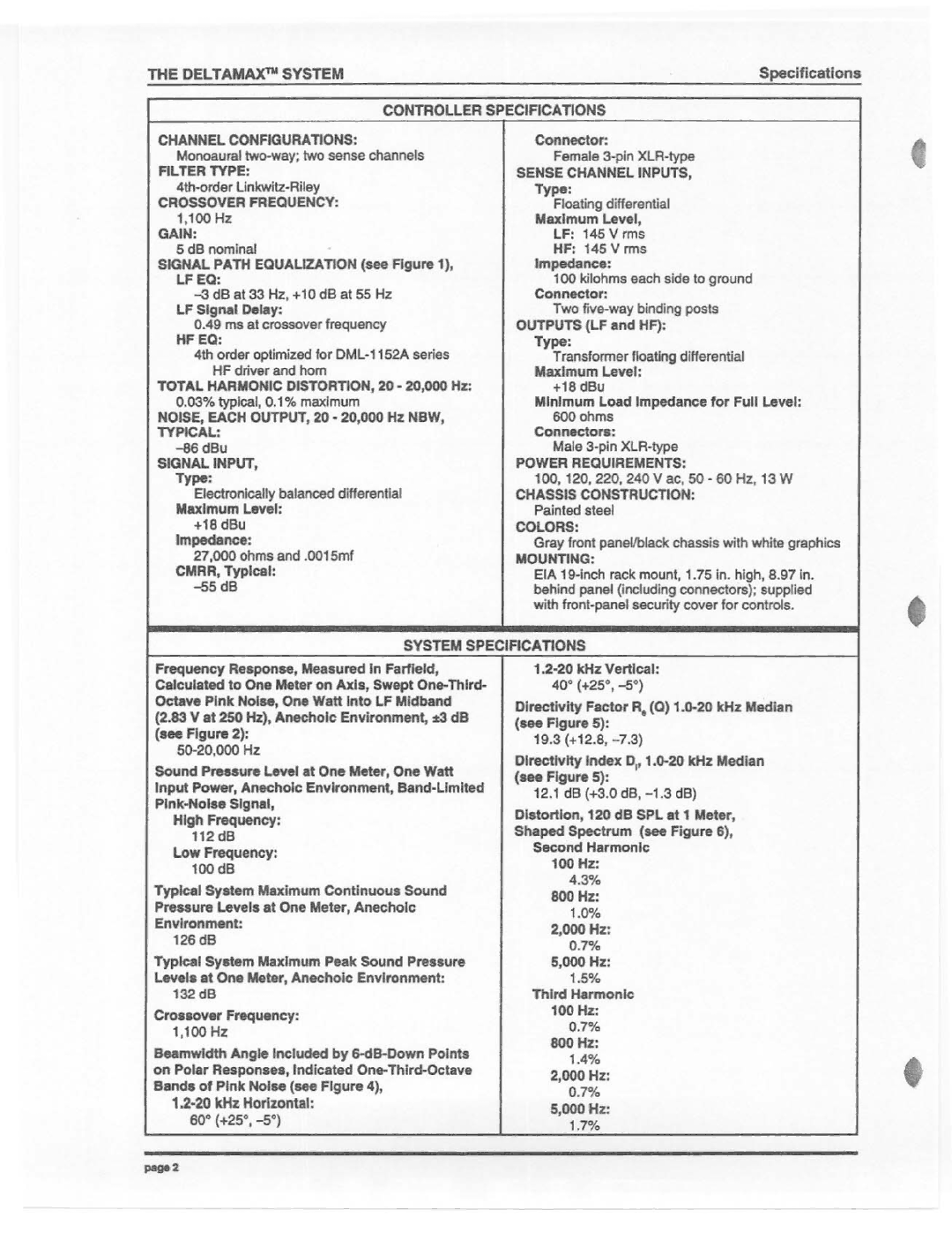 Electro-Voice DML-1152A, DML-1152MC manual 