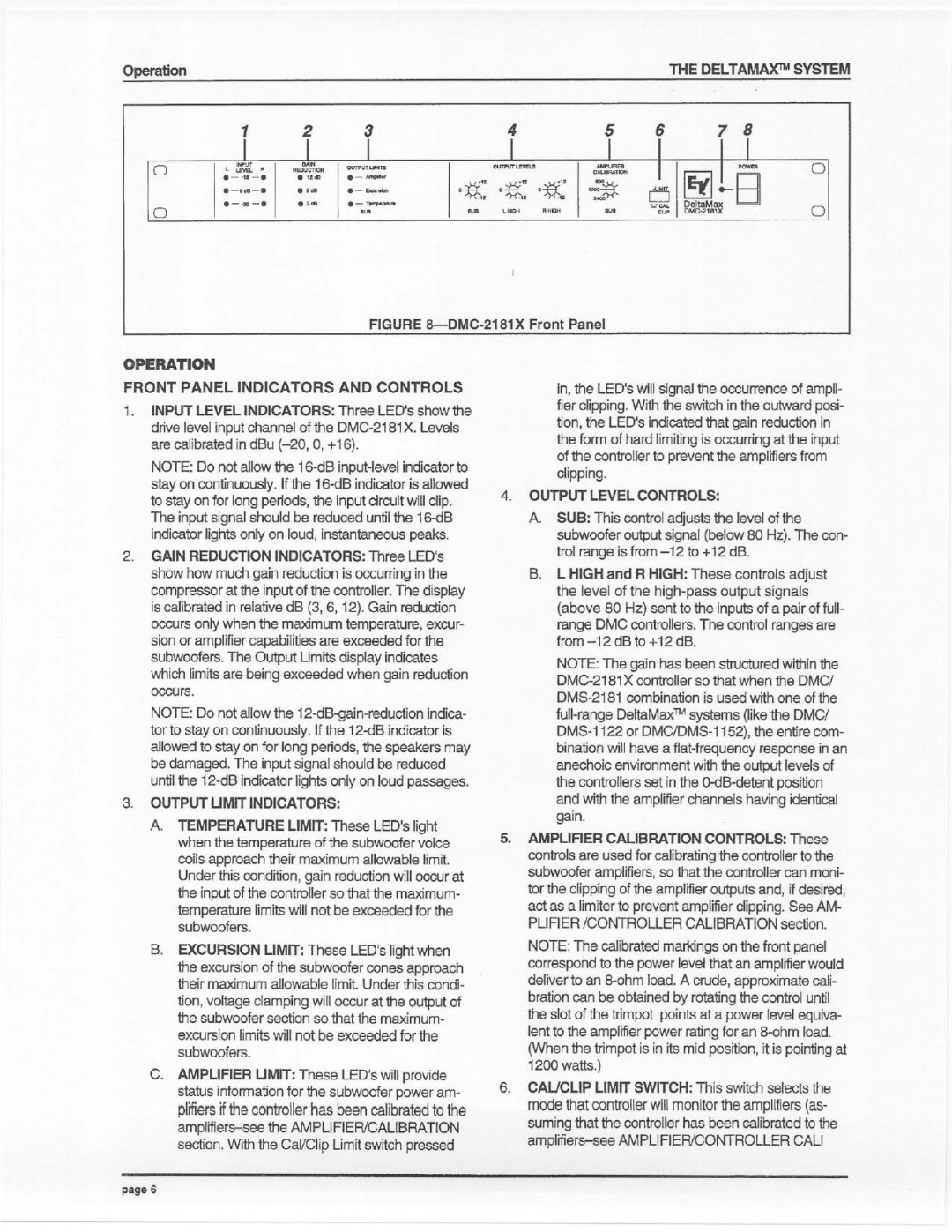 Electro-Voice DMS-2181, DMC-2181X manual 