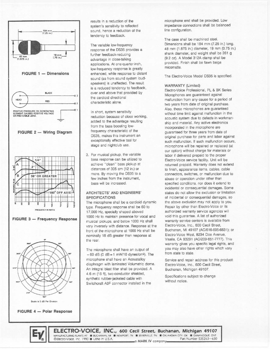 Electro-Voice DS35 manual 