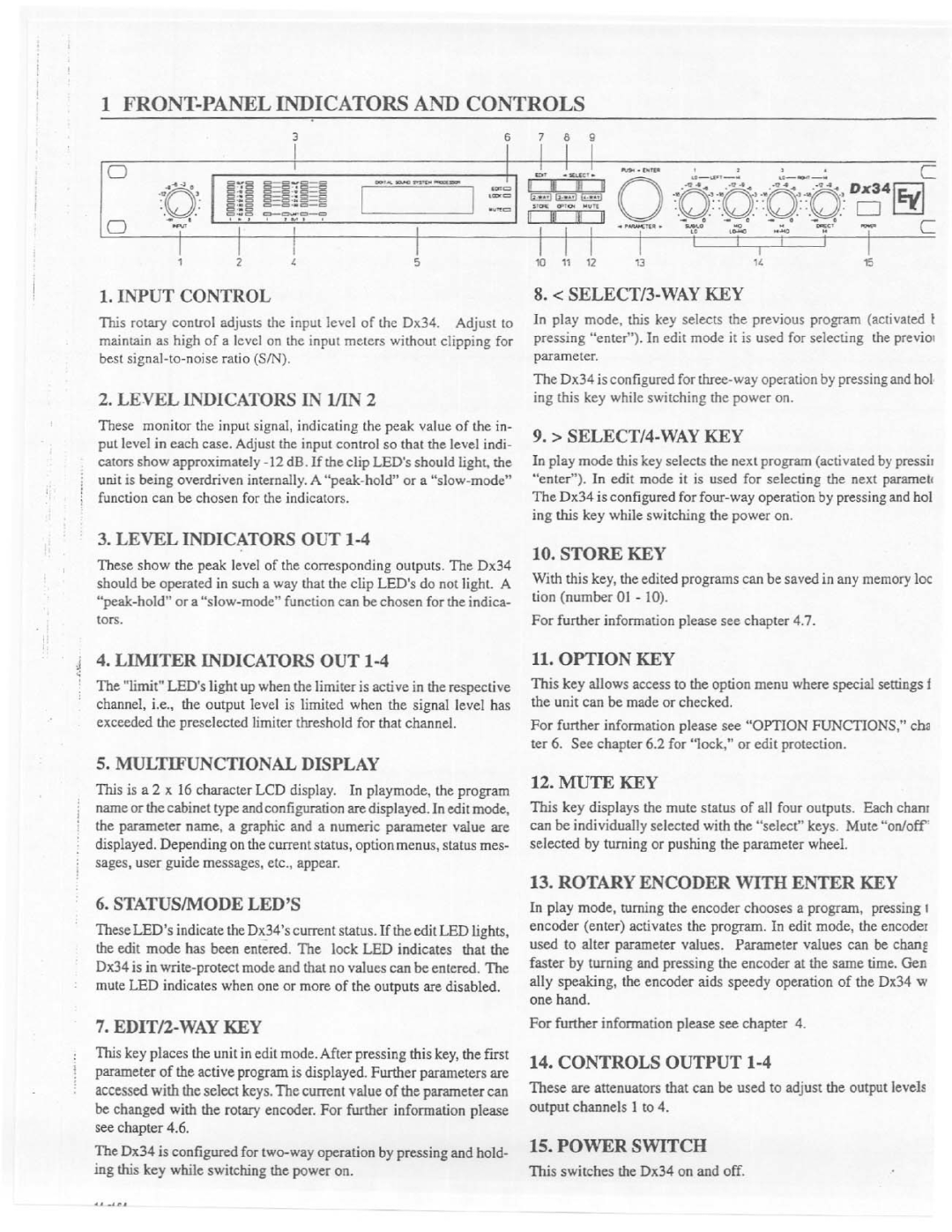 Electro-Voice Dx34 manual 