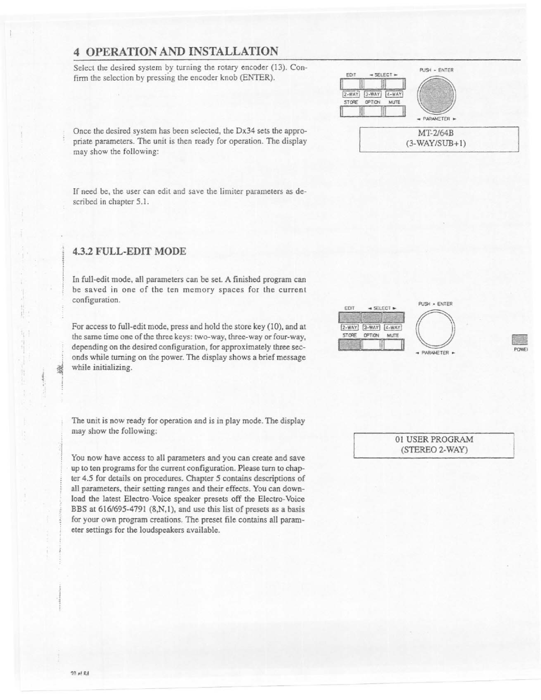 Electro-Voice Dx34 manual 