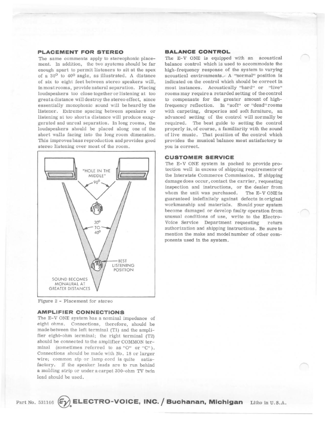 Electro-Voice E-V ONE manual 