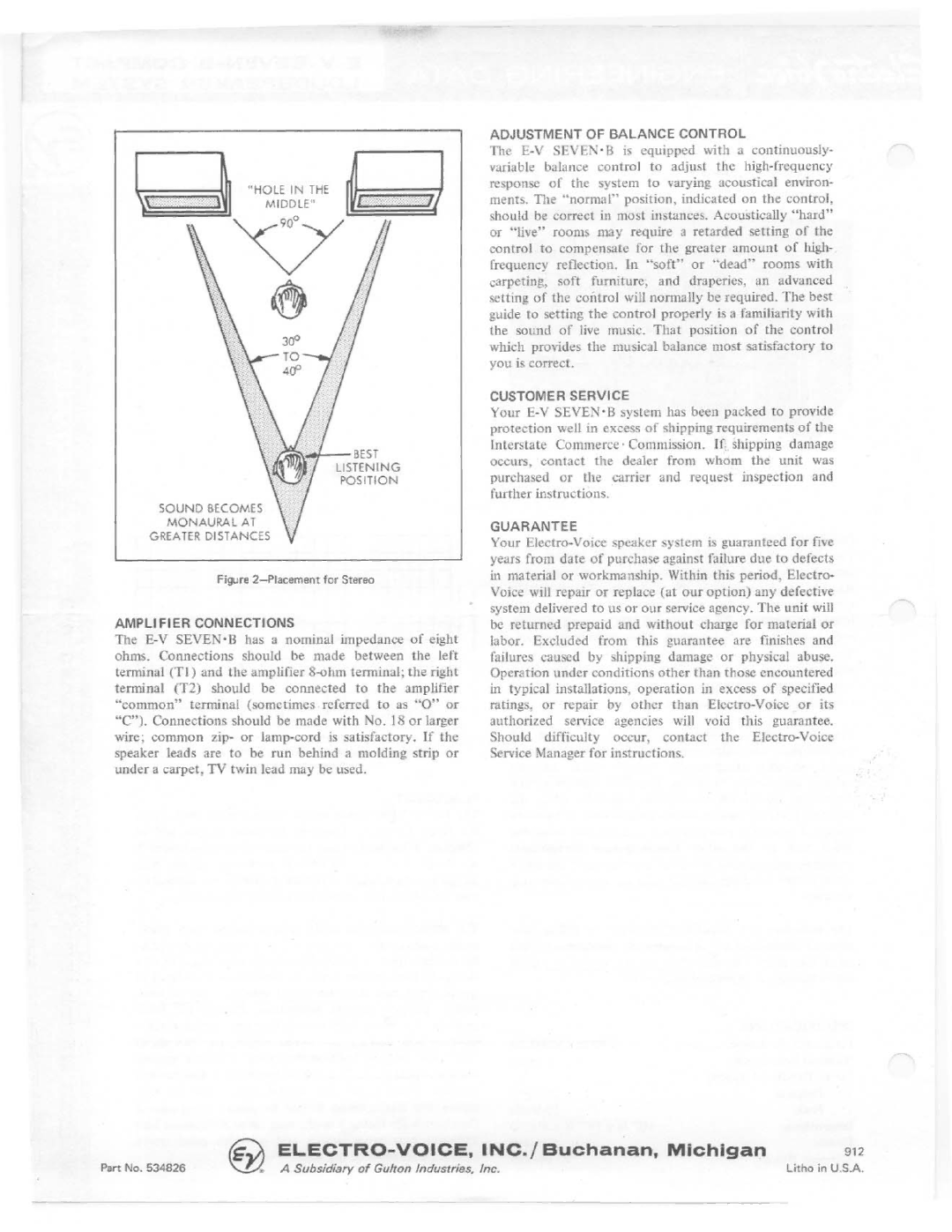 Electro-Voice E-V Seven-B manual 