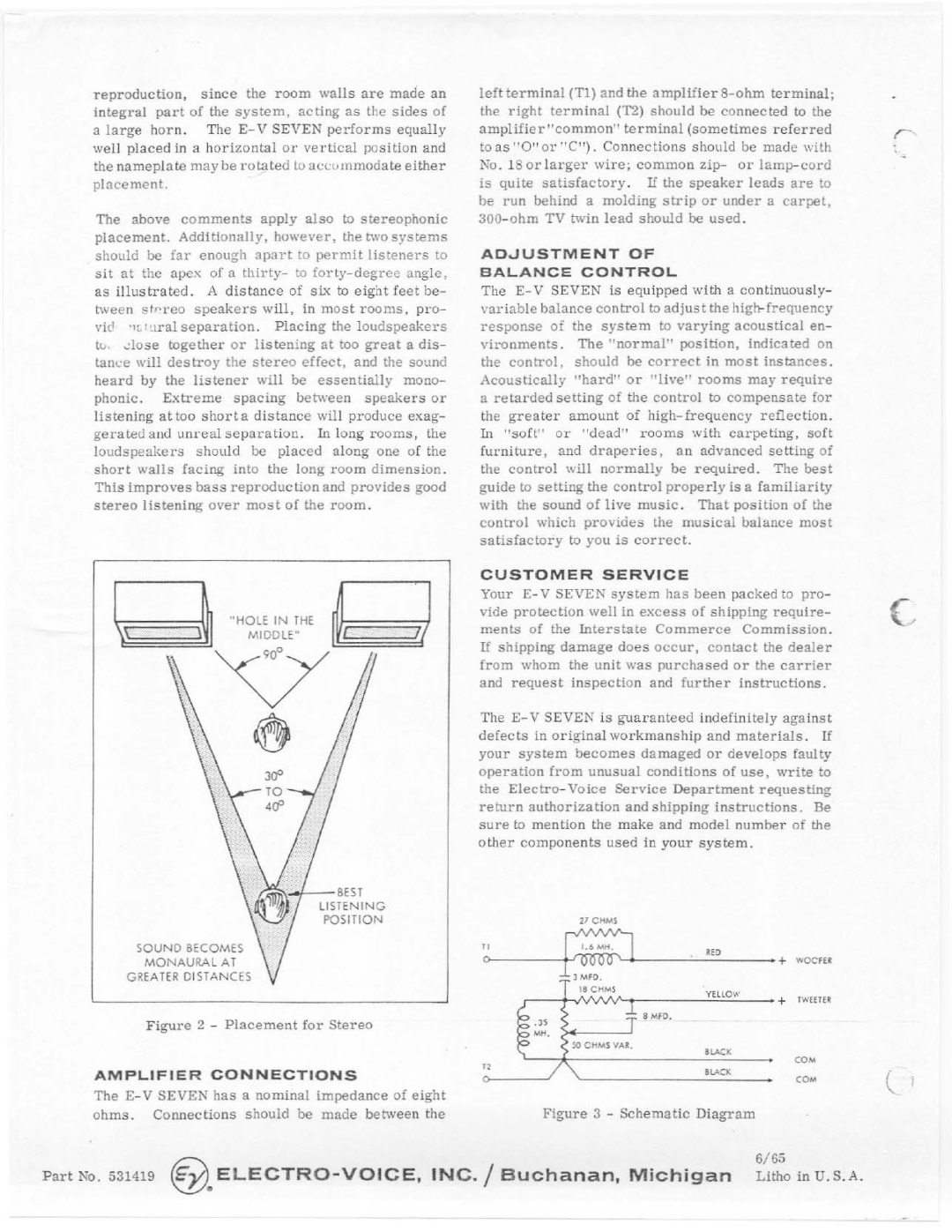 Electro-Voice E-V Seven manual 