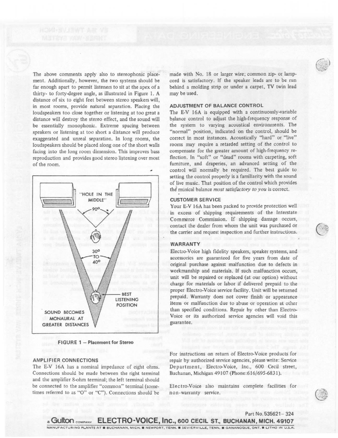 Electro-Voice E-V Sixteen manual 