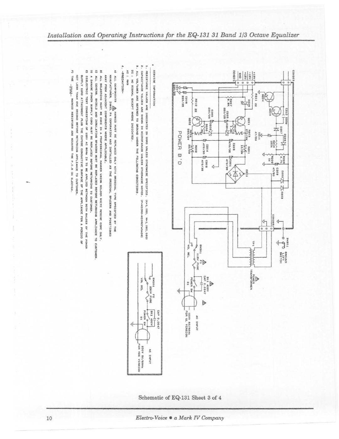 Electro-Voice EQ-131 manual 