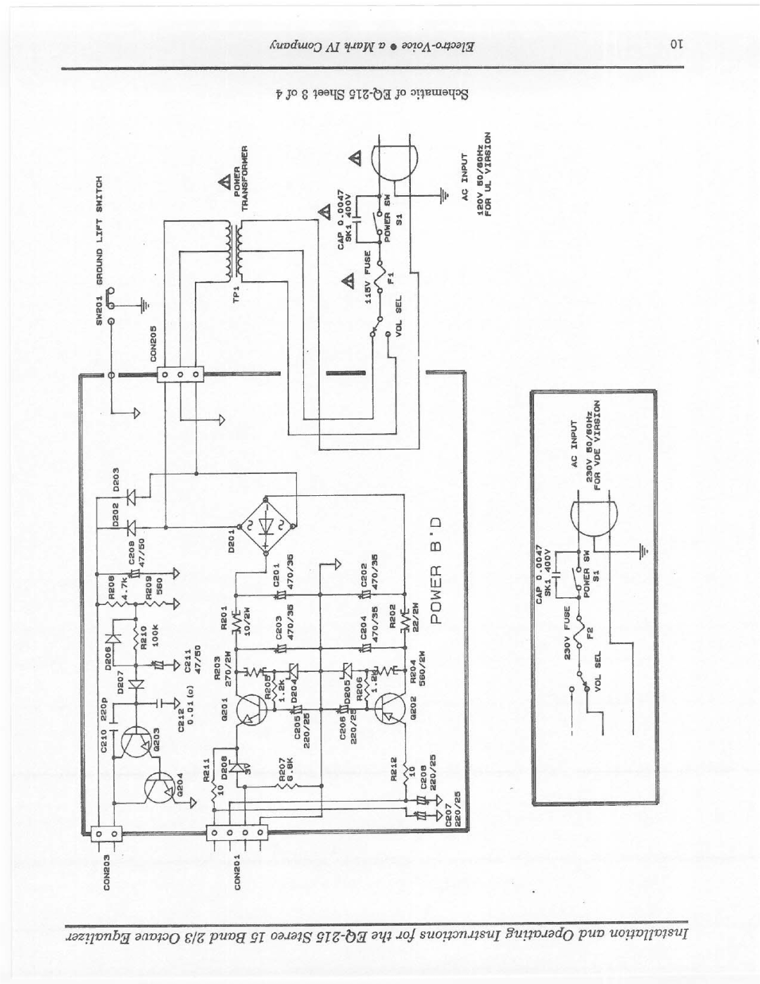 Electro-Voice EQ-215 manual 