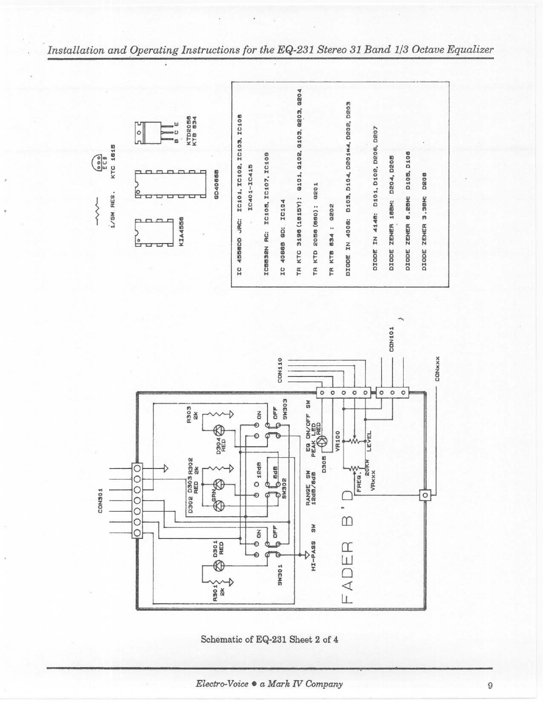 Electro-Voice EQ-231 manual 