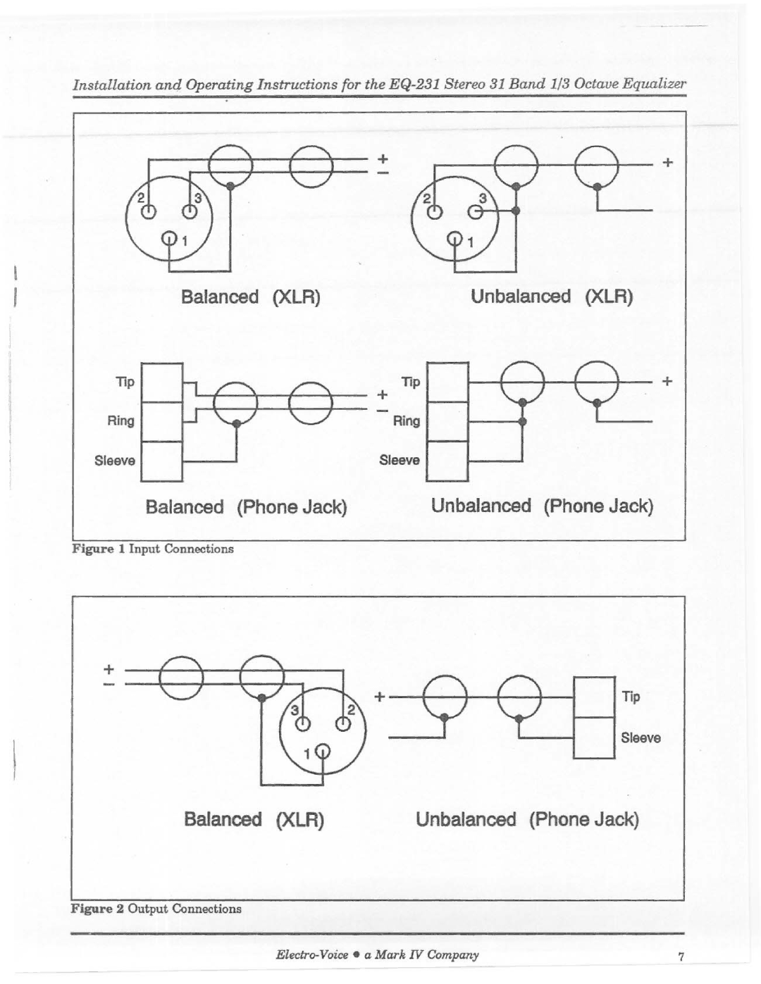 Electro-Voice EQ-231 manual 