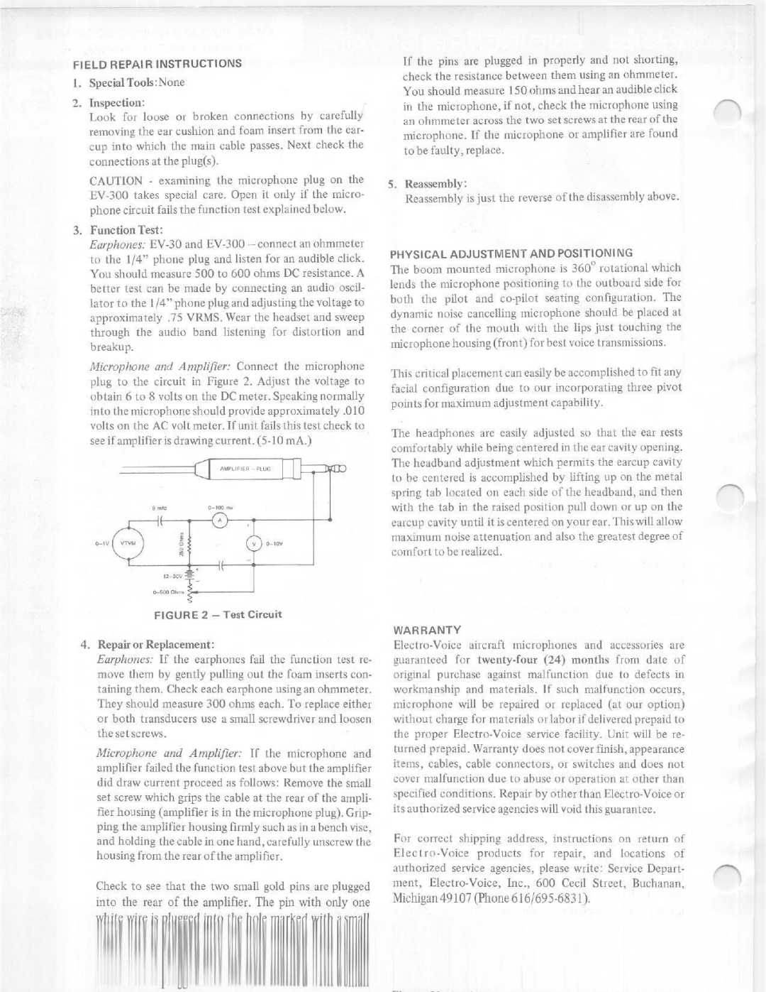 Electro-Voice EV-300 manual 