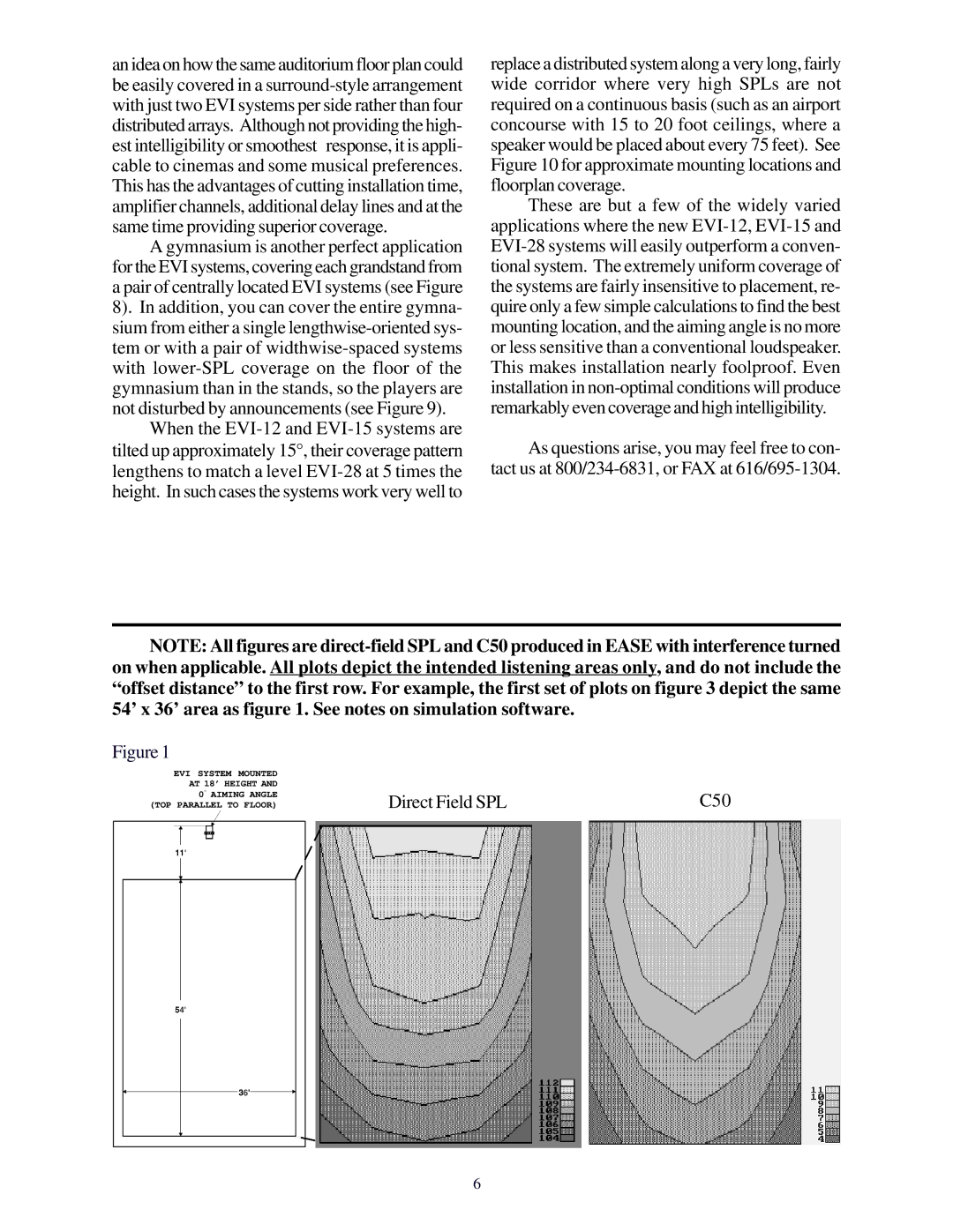 Electro-Voice EVI-15, EVI-28, EVI-12 manual Direct Field SPL C50 