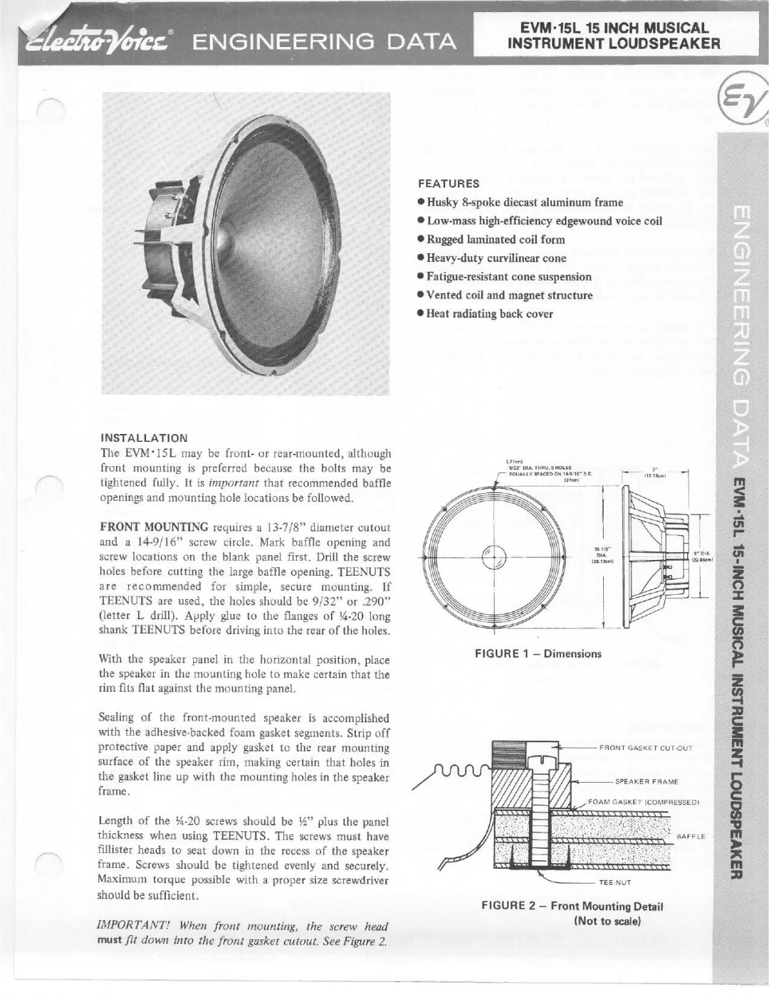 Electro-Voice EVM-15L manual 