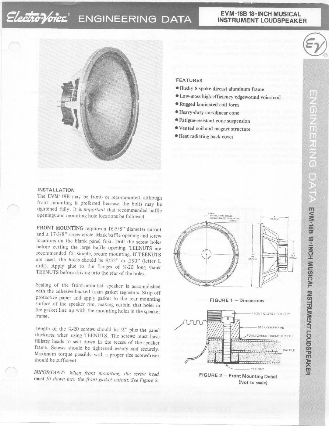 Electro-Voice EVM-18B manual 