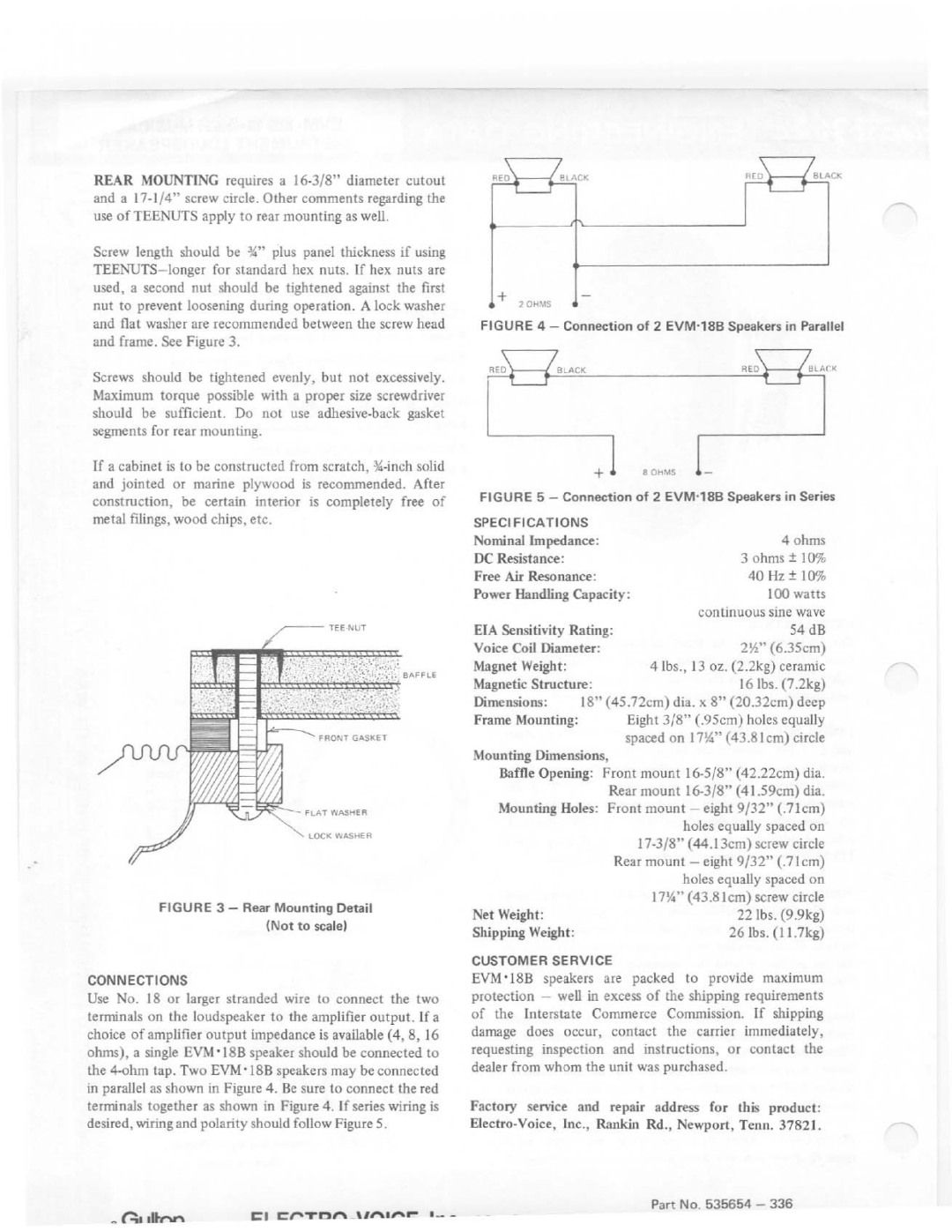 Electro-Voice EVM-18B manual 