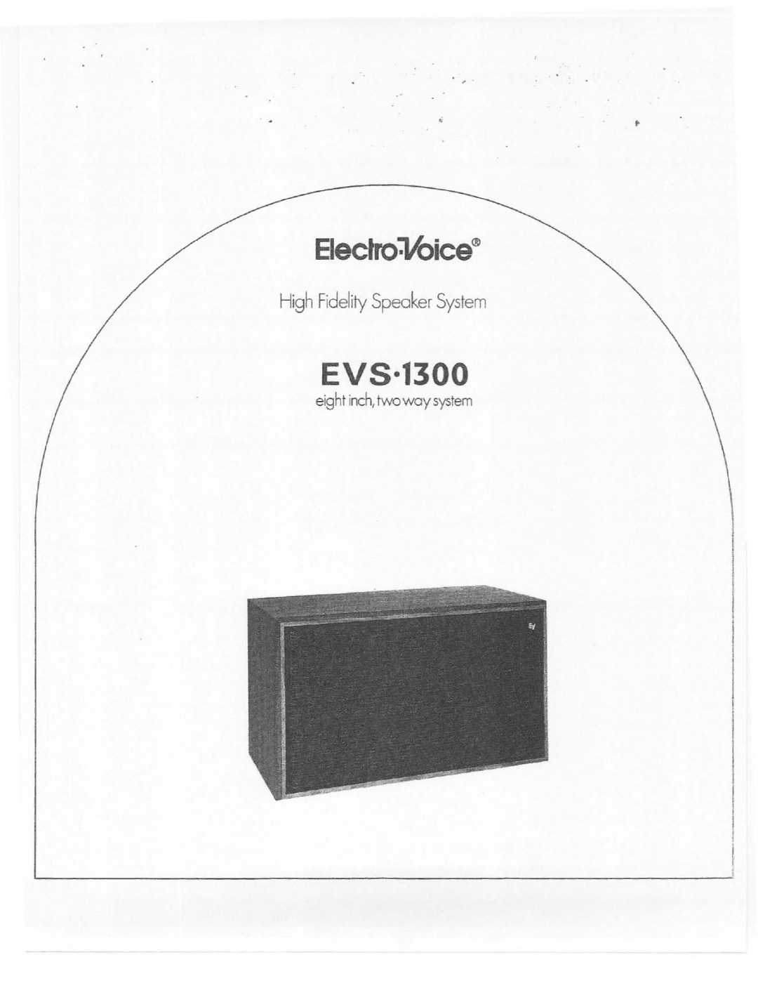 Electro-Voice EVS-1300 manual 
