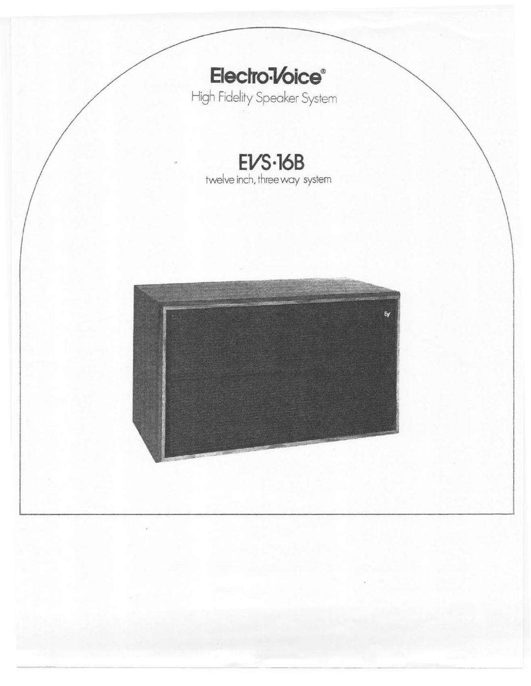 Electro-Voice EVS-16B manual 
