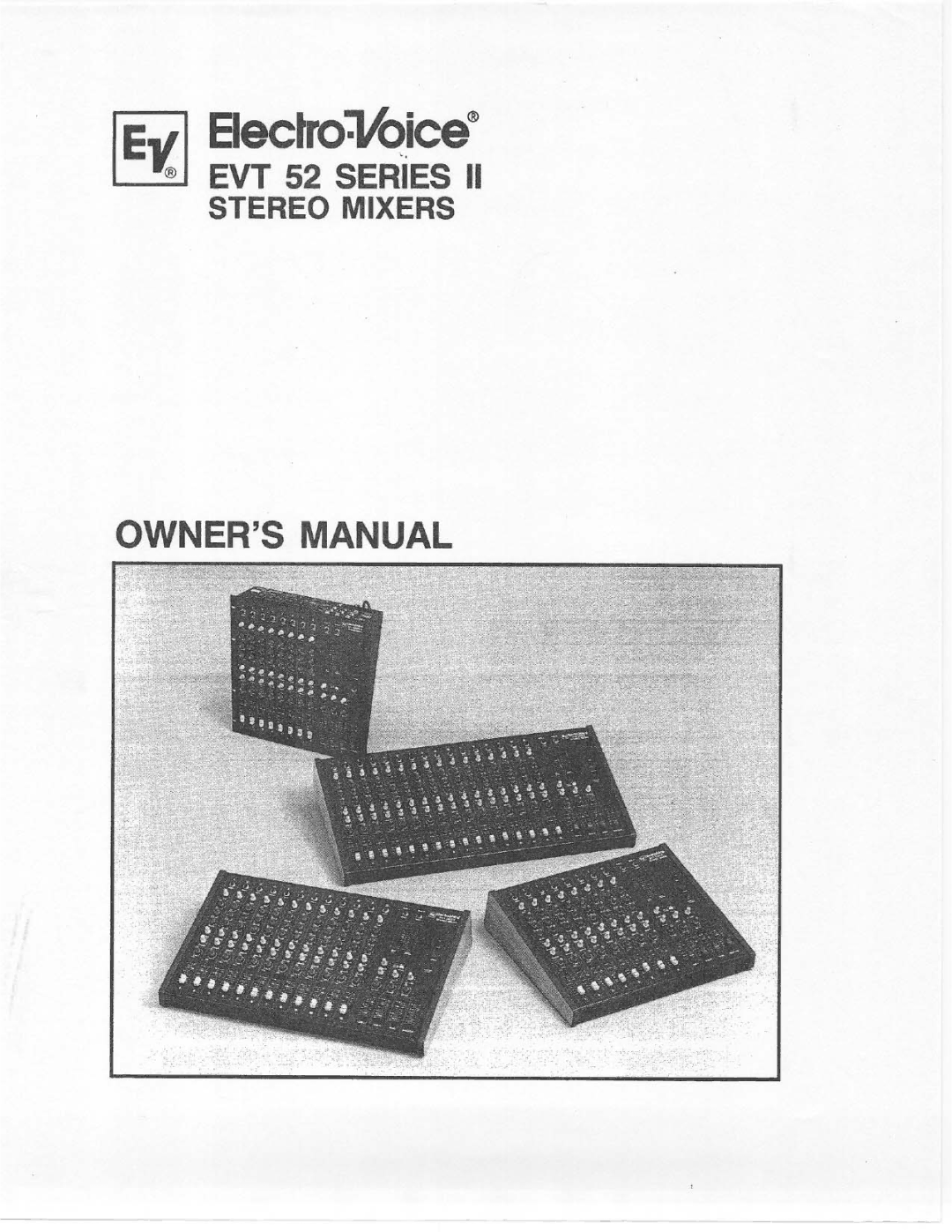 Electro-Voice EVT 52 Series II manual 