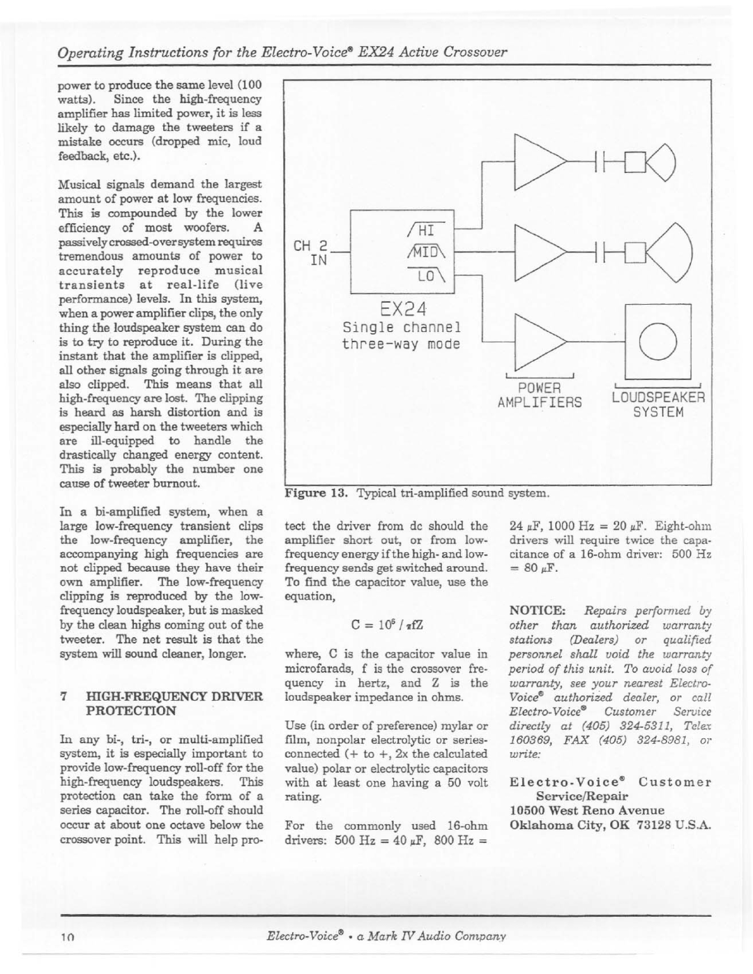 Electro-Voice EX-24 manual 