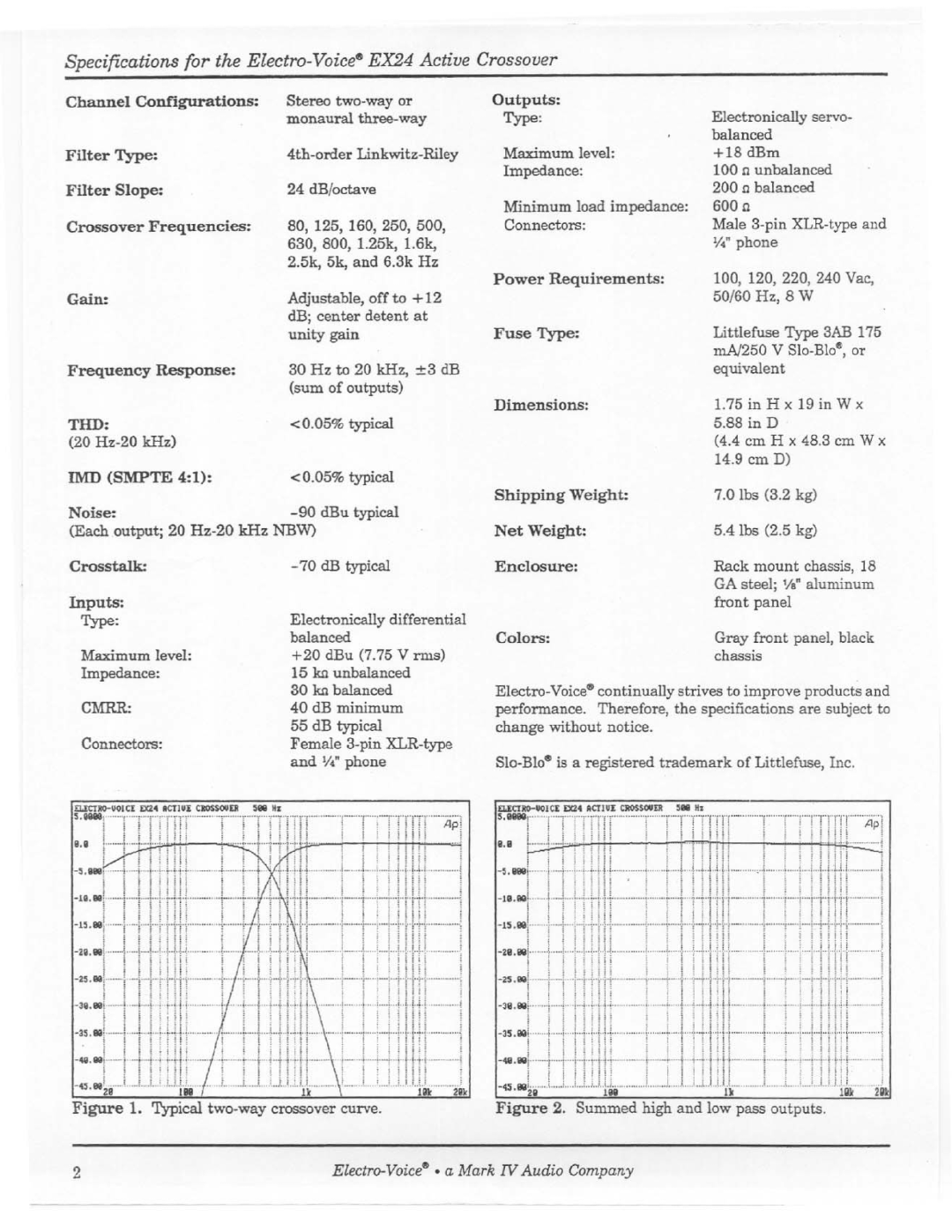 Electro-Voice EX-24 manual 