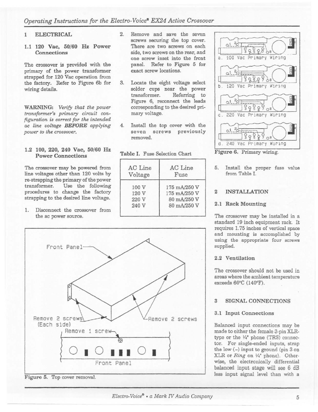 Electro-Voice EX-24 manual 