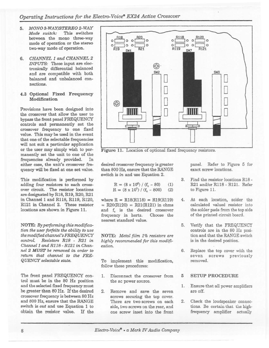 Electro-Voice EX-24 manual 