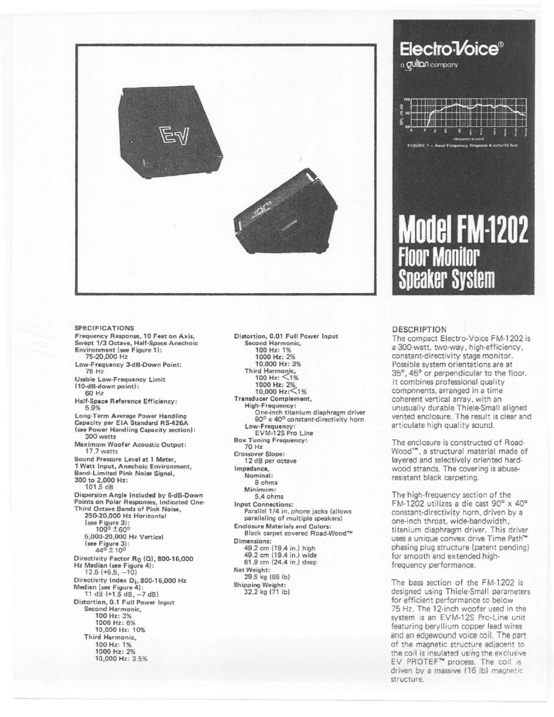 Electro-Voice FM-1202 manual 