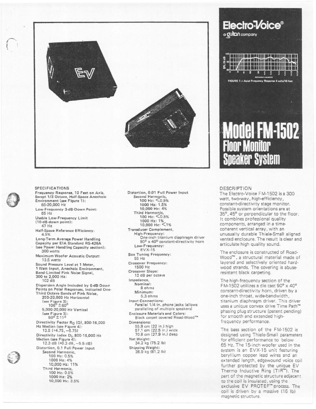 Electro-Voice FM-1502 manual 