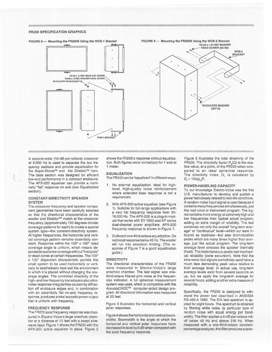 Electro-Voice FR200 manual 