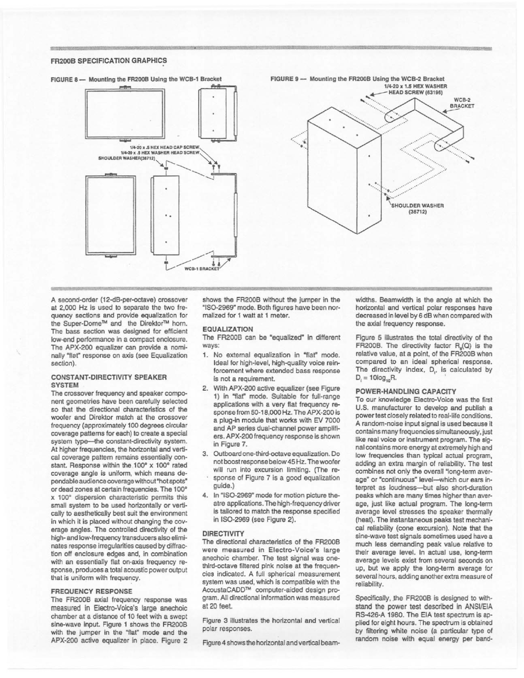 Electro-Voice FR200B manual 