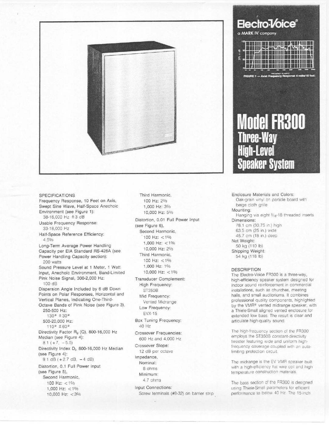 Electro-Voice FR300 manual 