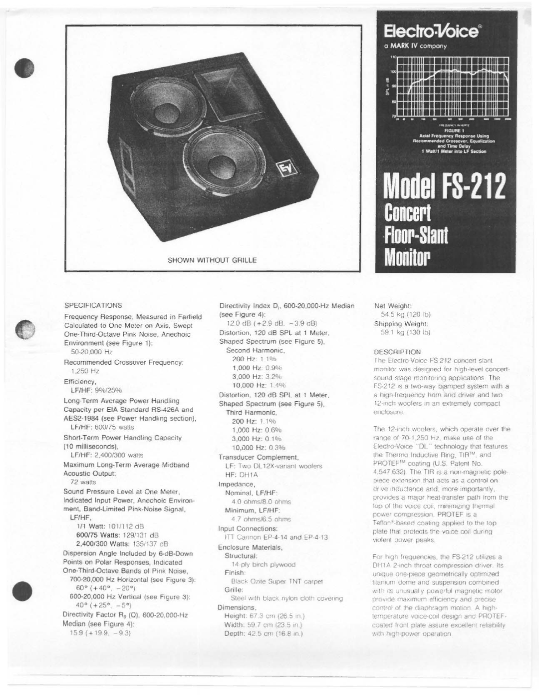 Electro-Voice FS-212 manual 