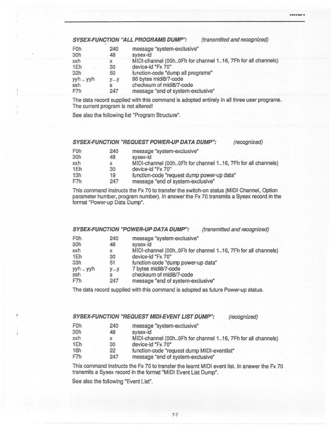 Electro-Voice FX 70 manual 