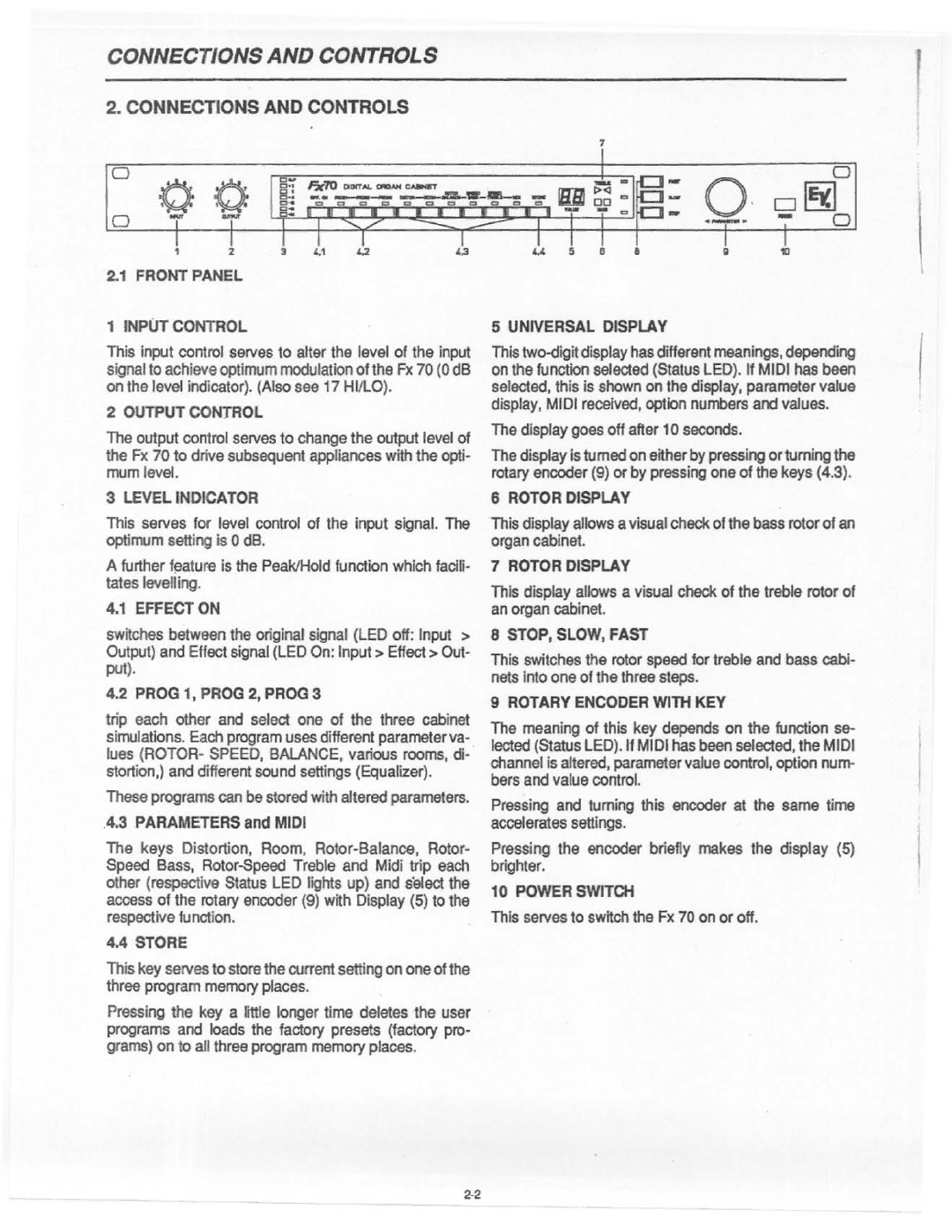 Electro-Voice FX 70 manual 