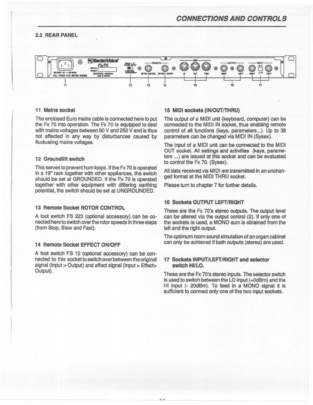 Electro-Voice FX 70 manual 