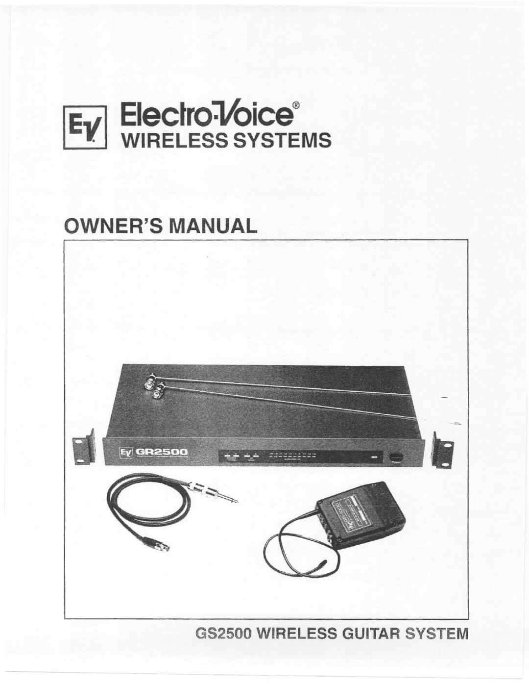 Electro-Voice GS2500 manual 